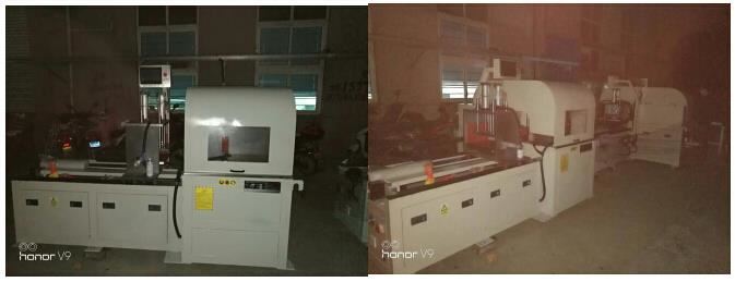 鋁型材切割機(jī)DS-A800用于汽車坐墊支架切割，精度15個絲，粗糙度2A